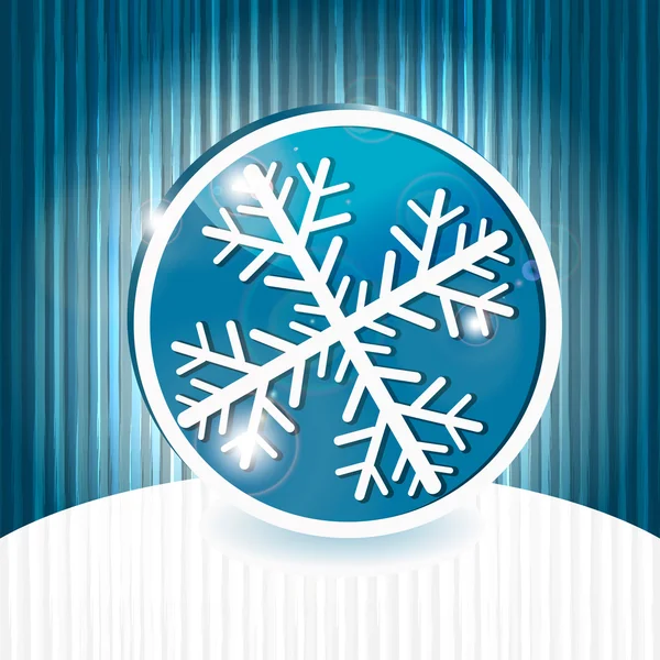 Vettoriale fiocco di neve su sfondo grunge astratto con strisce — Vettoriale Stock