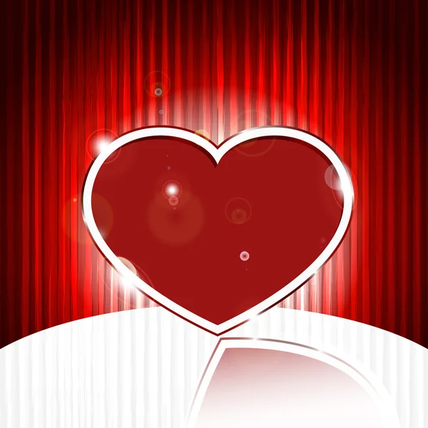 Vector corazón rojo sobre fondo abstracto e con rayas — Archivo Imágenes Vectoriales
