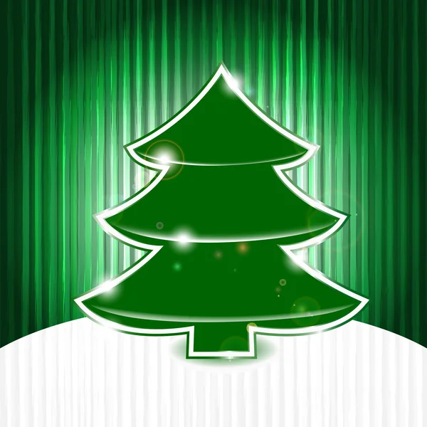 Arbre de Noël vectoriel sur fond grunge abstrait avec des rayures — Image vectorielle