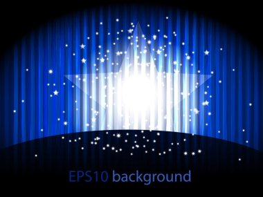 vector background with a rising star on blue clipart