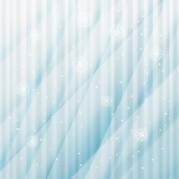 Vector winter achtergrond met sneeuwvlokken en sterren — Stockvector