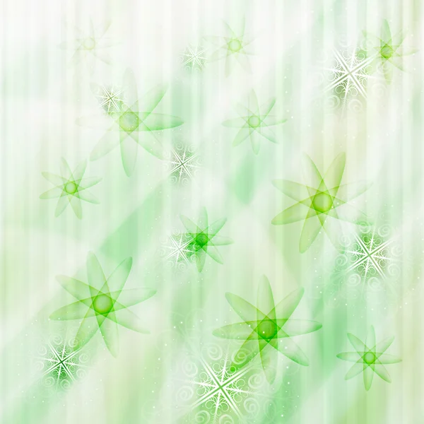 Fond d'hiver vectoriel avec flocons de neige et étoiles — Image vectorielle