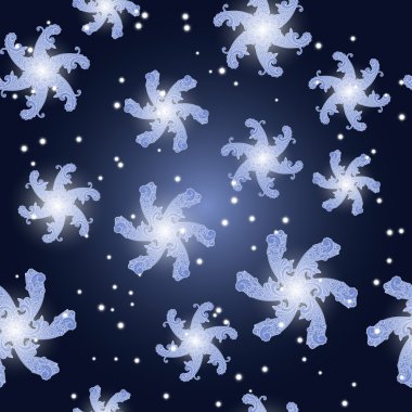 vector seamless christmas background with paisley snowflakes and clipart