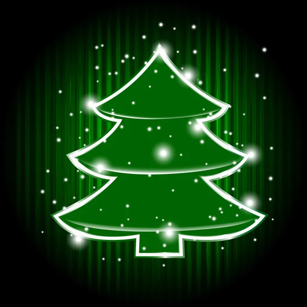 Vector christmas tree and stars — Stock Vector