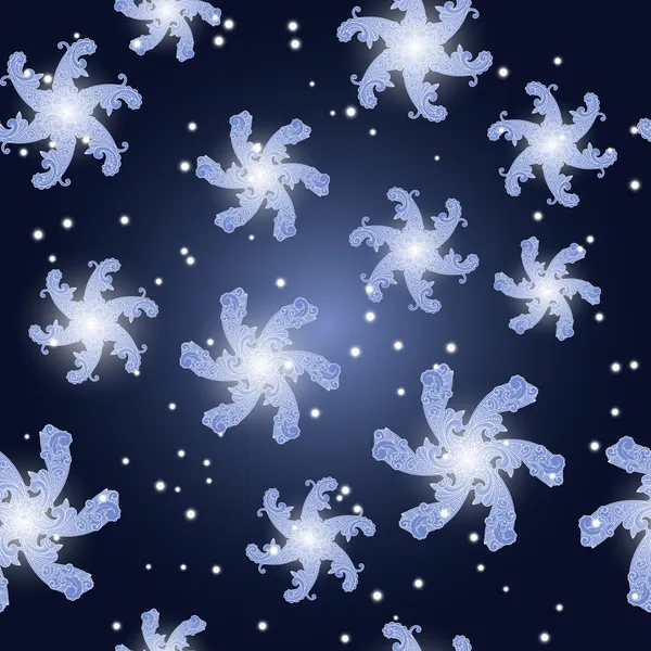 Vecteur sans couture fond de Noël avec paisley flocons de neige et — Image vectorielle