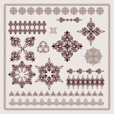 vector set of vintage design elements and borders clipart