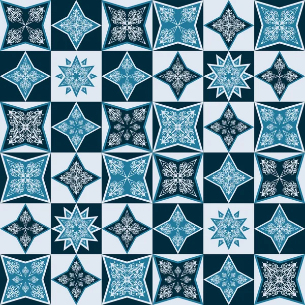 Vector naadloos patroon met sneeuwvlokken — Stockvector