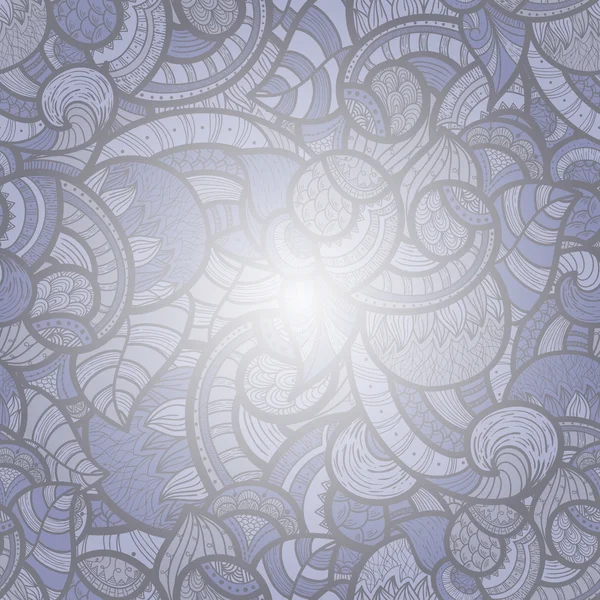 Вектор безшовний етнічний каракулі яскравий квітковий візерунок — стоковий вектор