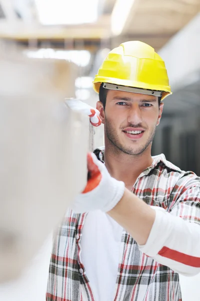 stock image Hard worker on construction site