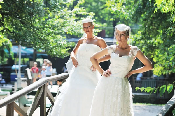Venkovní krásné nevěsty — Stock fotografie