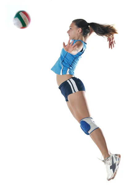 Girl playing volleyball game — Stock Photo, Image