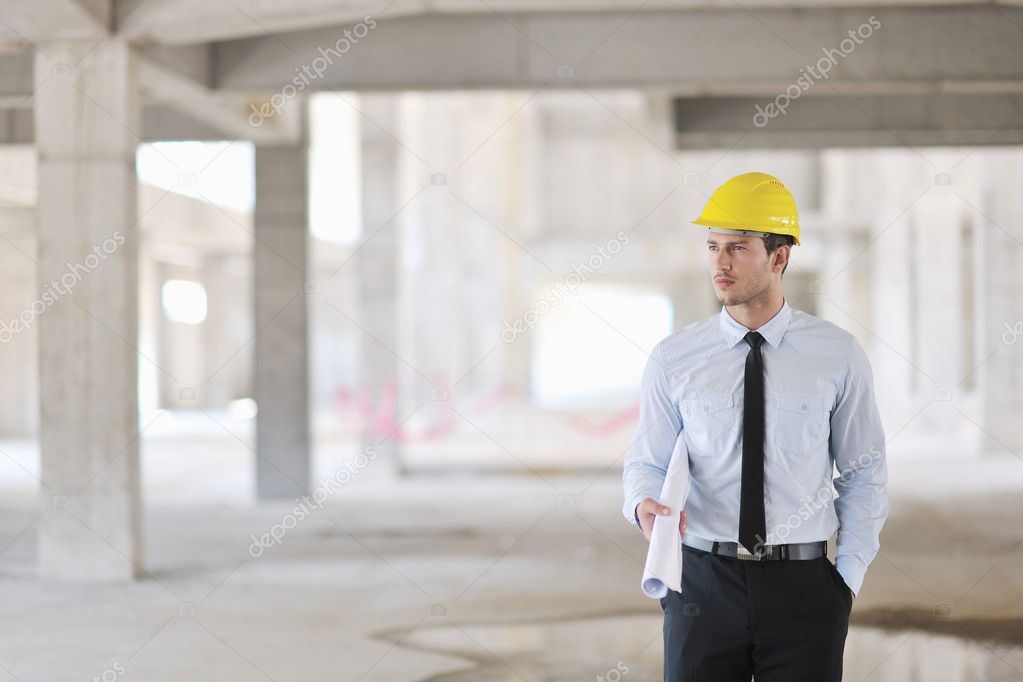 Architect on construction site