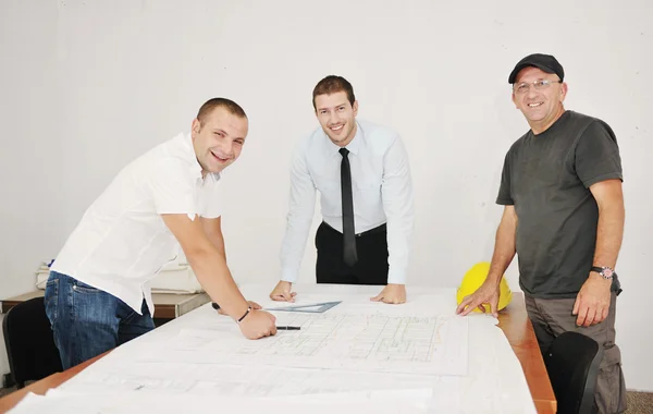 stock image Team of architects on construciton site