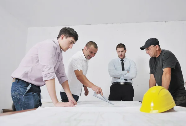 stock image Team of architects on construciton site