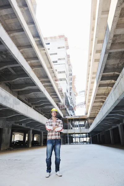 stock image Hard worker on construction site