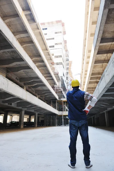 stock image Hard worker on construction site