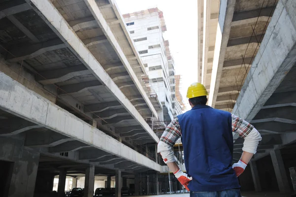 stock image Hard worker on construction site