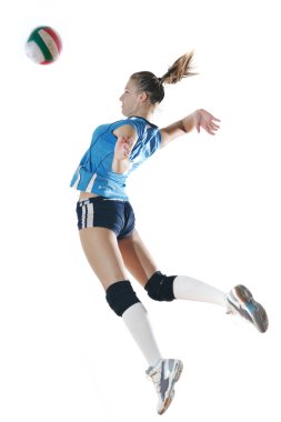 Girl playing volleyball clipart