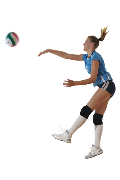 Flicka spelar volleyboll — Stockfoto