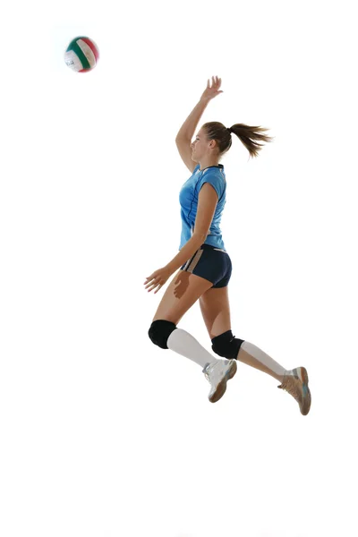 Flicka spelar volleyboll — Stockfoto