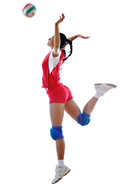 Pige spiller volleyball - Stock-foto