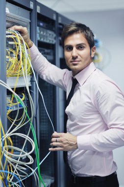 System fail situation in network server room clipart