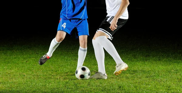 Football players in action for the ball — Stock Photo, Image