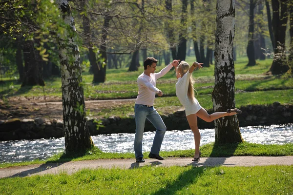 Romantic couple in love outdoor — Stock Photo, Image