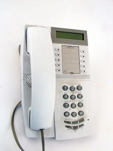 Moderní bílý telefon — Stock fotografie