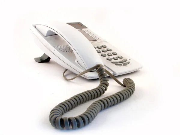 Moderno telefono bianco — Foto Stock