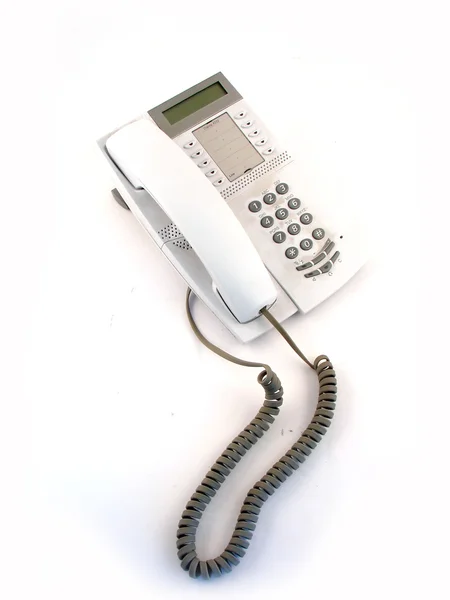 Сучасний білий телефон — стокове фото