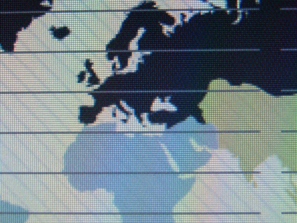 Macro mapa del mundo en la pantalla tft — Foto de Stock