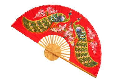 Red chinese fan clipart