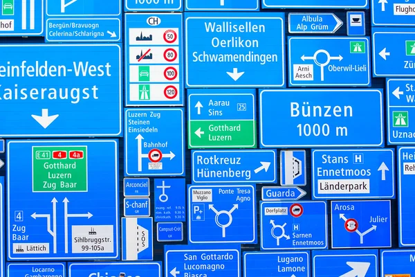 stock image Swiss road signs