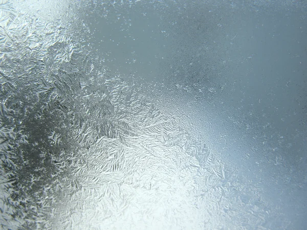 Frosty patroon op winterraam — Stockfoto