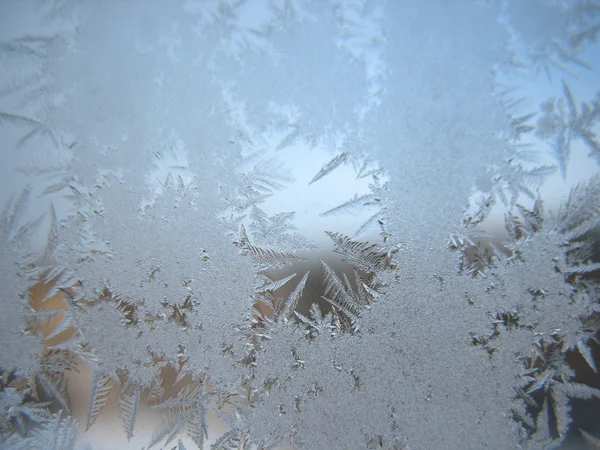 Παγωμένων χειμωνιάτικων παράθυρο — Φωτογραφία Αρχείου