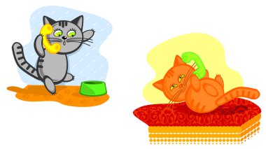 Cats speak on telephone clipart