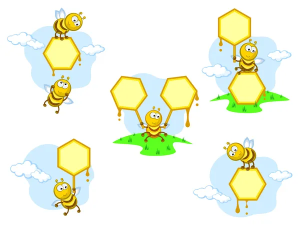 Včely nápisy — Stockový vektor