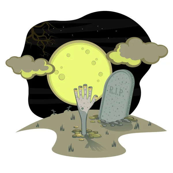 Halloweenl mezar — Stok Vektör