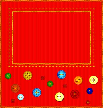 Buttons sewn frame clipart