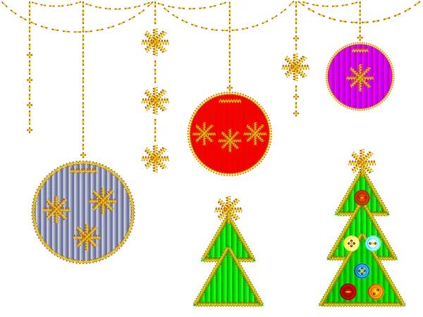 Broderies de Noël — Image vectorielle