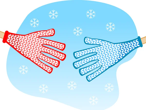 Shaking hands winter — Stock Vector