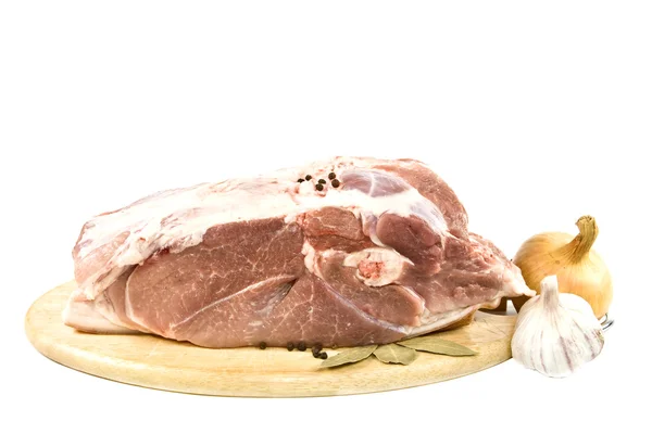 Carne con especias sobre fondo blanco . —  Fotos de Stock