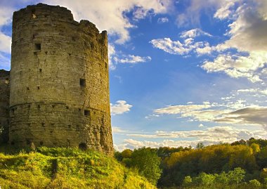 Medieval castle and fall beginning clipart