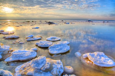 Hdri landscape with winter sea clipart