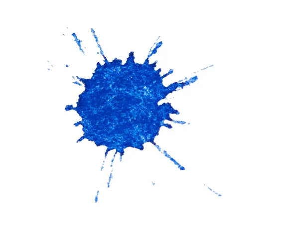 Macchia blu isolata su bianco — Foto Stock