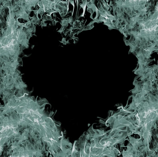 Grey heart shape smoke — Stock Photo, Image