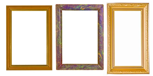 Três quadros isolados em branco — Fotografia de Stock
