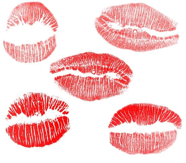Rote Lippen prägen Sammlung — Stockfoto