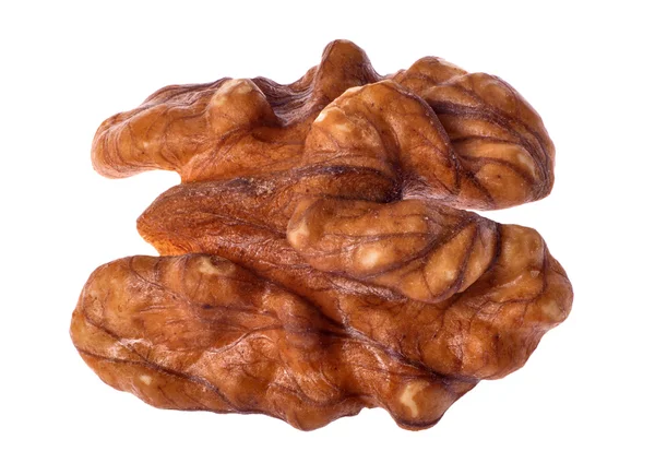 Single walnut isolated on white — Stock Photo, Image